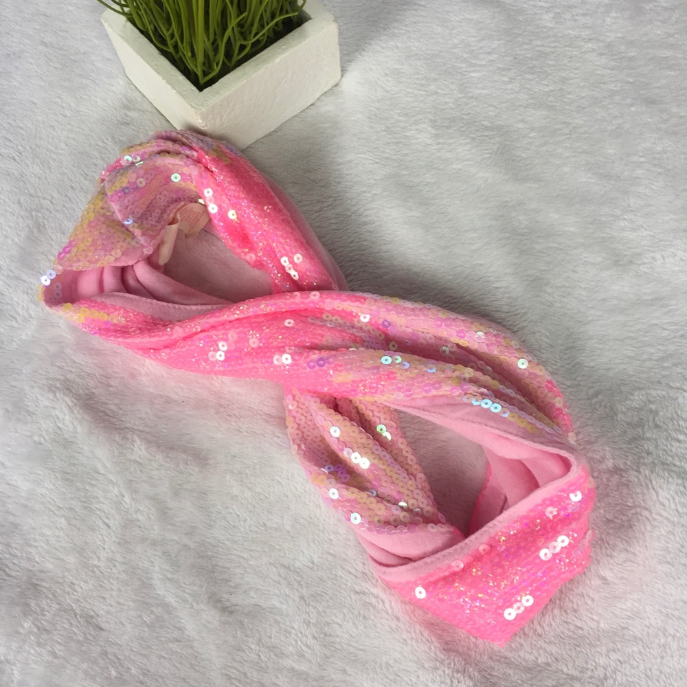 Justice Girls Sequins Infinity Scarf Pink One Size